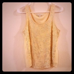 LC Cream/ivory embellished tank top